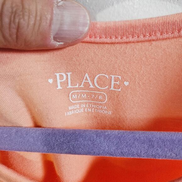 Children's Place Girls Size M 7/8 Tie Bottom Tank Top Pastel Peach Summer Casual - Picture 5 of 6